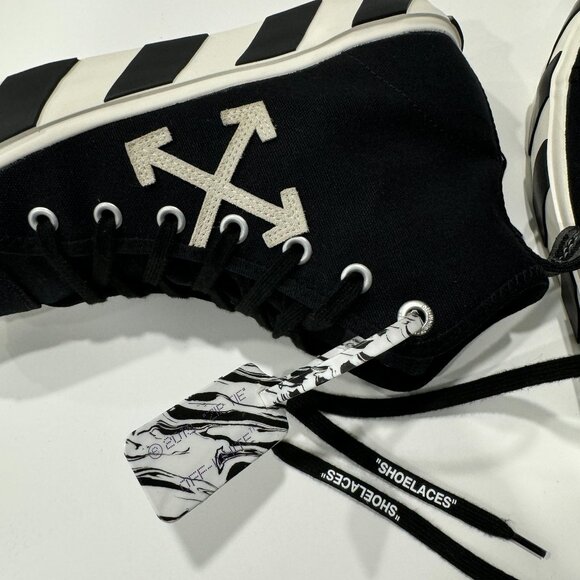 Off-White High-Top Vulcanised Sneakers, Size 44/ US 11 - Picture 9 of 17